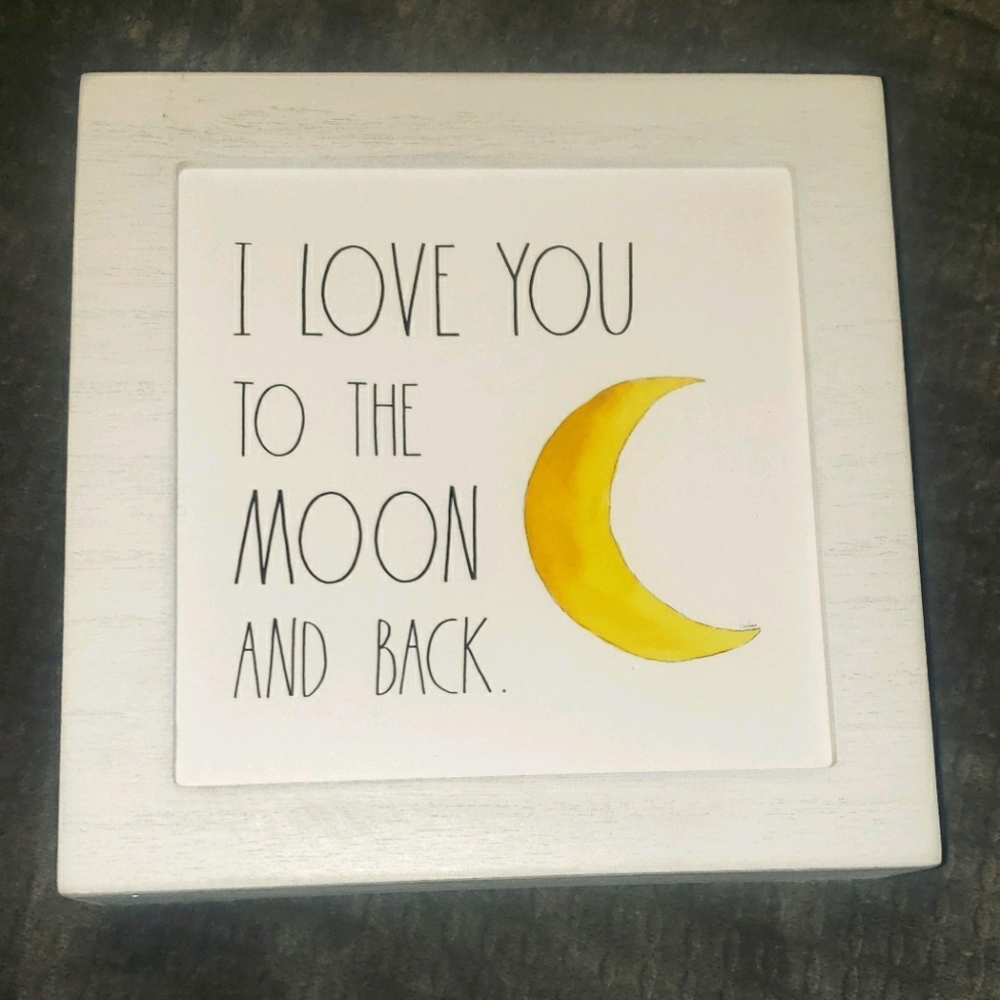 Rae Dunn sign I love you to the moon and back